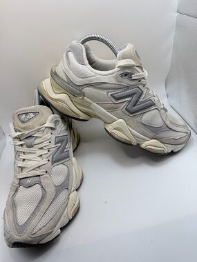 New Balance 9060 Chunky Sneakers in Light Grey & Cream